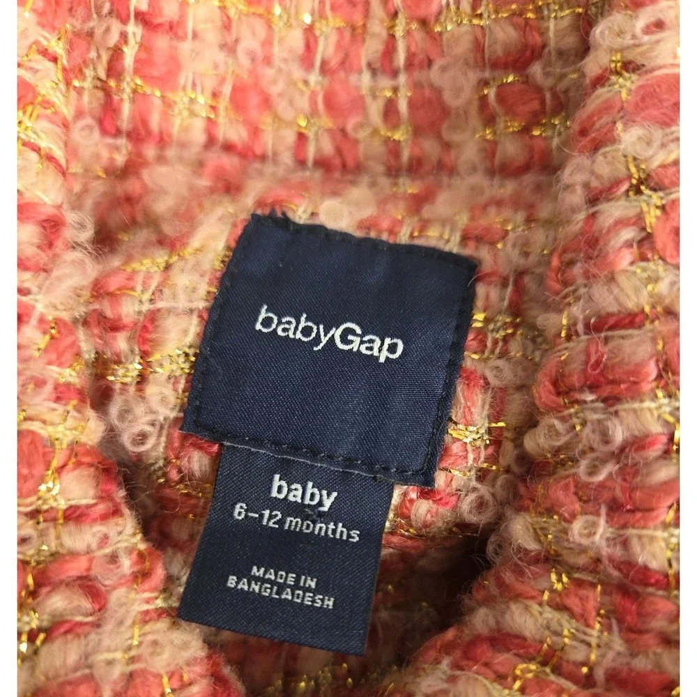 2011 Baby Gap Girls 6-12 Months Wool Dress Coat Barbie Pink Princess Fairy Lined